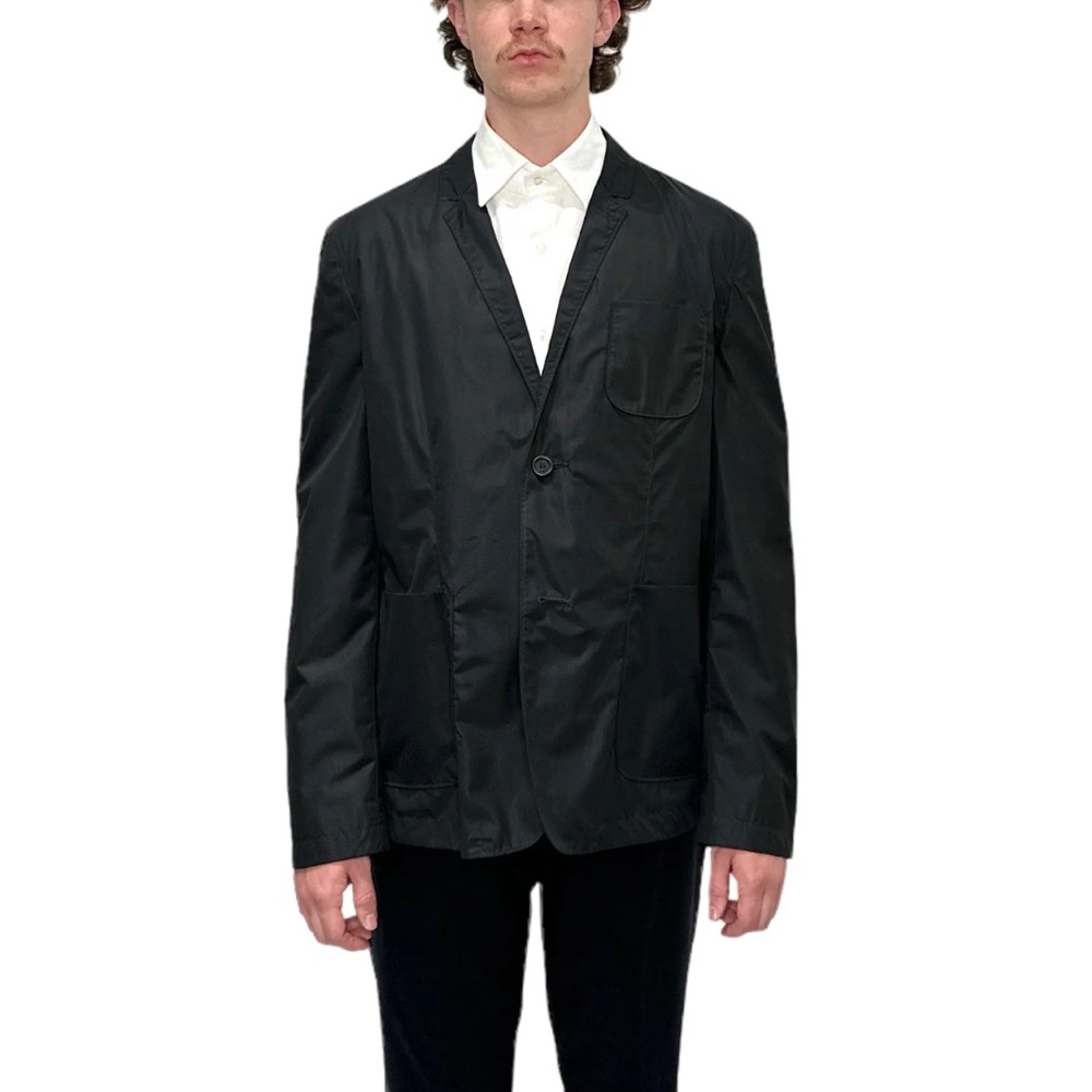 Authentic Burberry London Black Nylon Men’s Blazer Rain Coat size 48